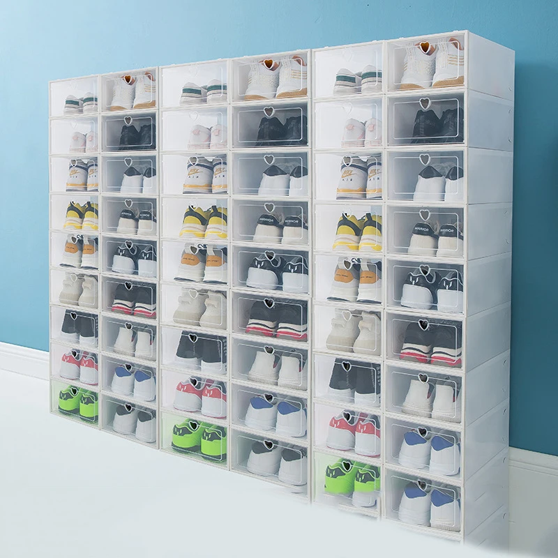 6pcs Clear Plastic Shoe Box Flap Cover Drawer Sneakers Storage Case Foldable Stackable Collection Football Shoes AJ Display Box
6pcs Clear Plastic Shoe Box Flap Cover Drawer Sneakers Storage Case Foldable Stackable Collection Football Shoes AJ Display Box
