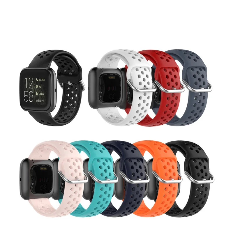 

Мягкий силиконовый ремешок для часов Fitbit Versa 2/Versa Lite/Versa/Blaze, цветные прочные сменные ремешки для часов с круглым отверстием