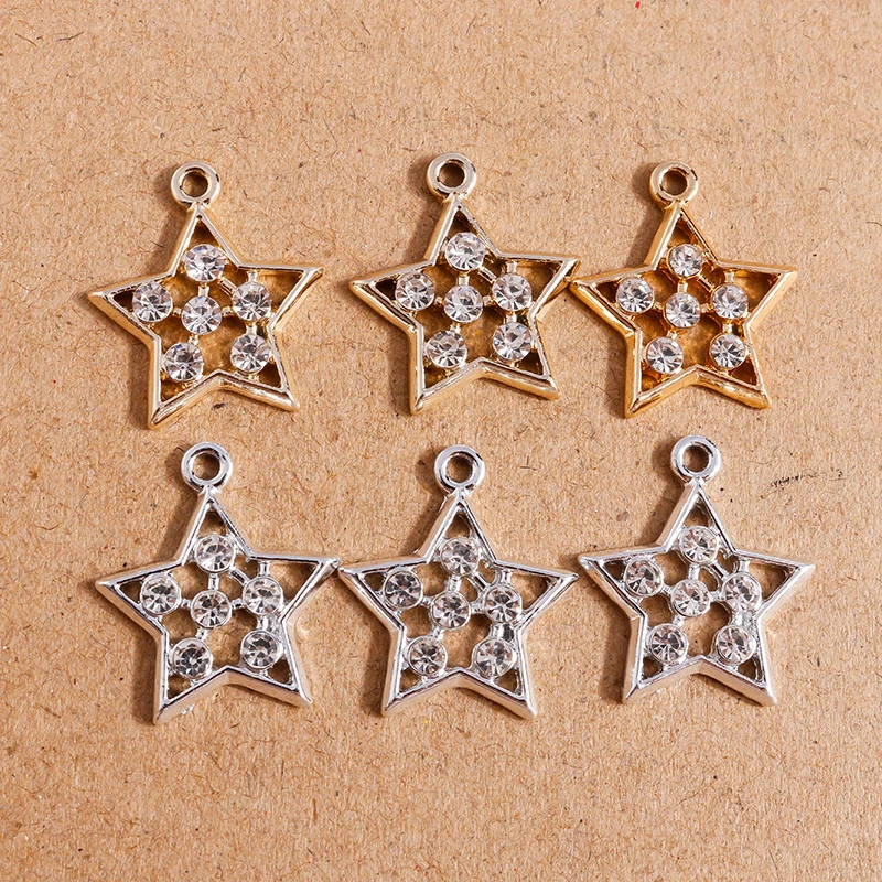 10pcs 19*21mm 2 Colors Crystal Star Charms for Making Fashion Drop Earrings Pendants Necklaces Keychain DIY Jewelry Findings
10pcs 19*21mm 2 Colors Crystal Star Charms for Making Fashion Drop Earrings Pendants Necklaces Keychain DIY Jewelry Findings