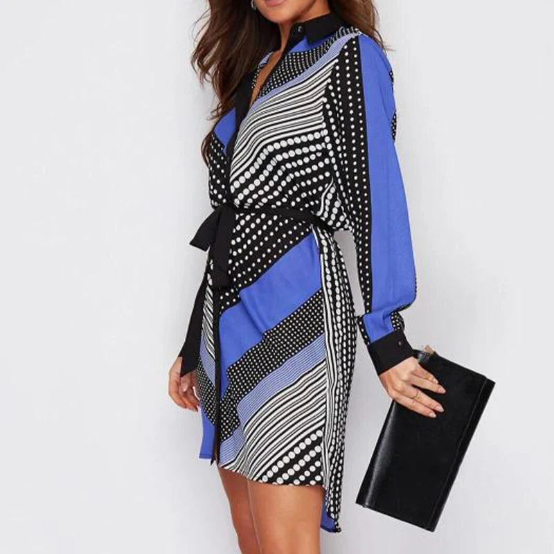Women's Dot Print Patchwork Shirt Dress Long Sleeve Lace Up Buttons Female Dresses 2021 Spring Summer Casual Ladies Vestidos
Women's Dot Print Patchwork Shirt Dress Long Sleeve Lace Up Buttons Female Dresses 2021 Spring Summer Casual Ladies Vestidos