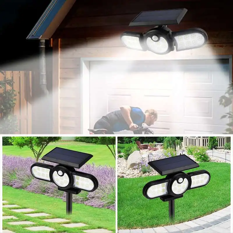 LED COB Solar Lights Outdoor 3 Head Motion Sensor Illumination Super Bright Waterproof Light Control Solar Wall Lamp 3 Modes
LED COB Solar Lights Outdoor 3 Head Motion Sensor Illumination Super Bright Waterproof Light Control Solar Wall Lamp 3 Modes