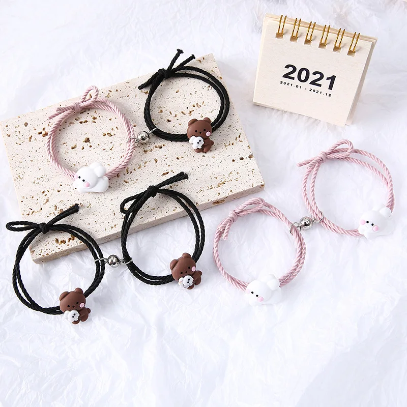 2021 New Fashion 2pcs/set Cartone Cartoons Hug Bear Bracelet for Lovers Long Distance Magnet Couple Bracelets Friendship Jewelry
2021 New Fashion 2pcs/set Cartone Cartoons Hug Bear Bracelet for Lovers Long Distance Magnet Couple Bracelets Friendship Jewelry
