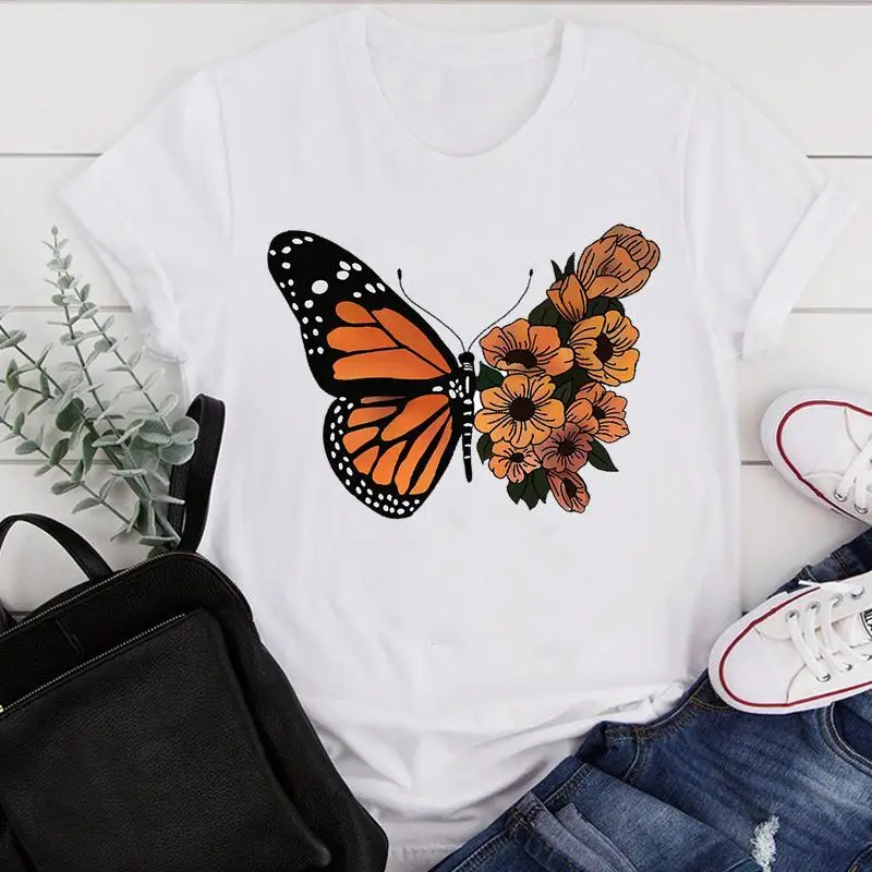 Women Clothes Cartoon Floral Butterfly 90s 2021 Ladies Summer Print Fashion Tshirt Female Short Sleeve Tee Top Graphic T-shirt 
Women Clothes Cartoon Floral Butterfly 90s 2021 Ladies Summer Print Fashion Tshirt Female Short Sleeve Tee Top Graphic T-shirt