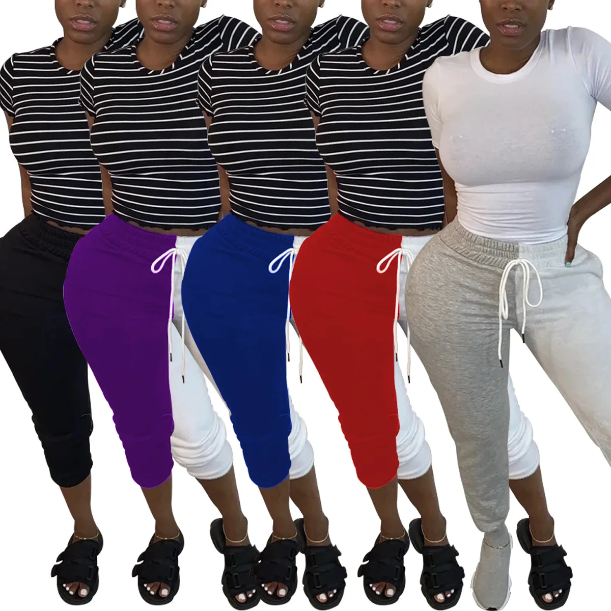 Модные Повседневные однотонные Лоскутные уличные брюки для женщин
Модные Повседневные однотонные Лоскутные уличные брюки для женщин