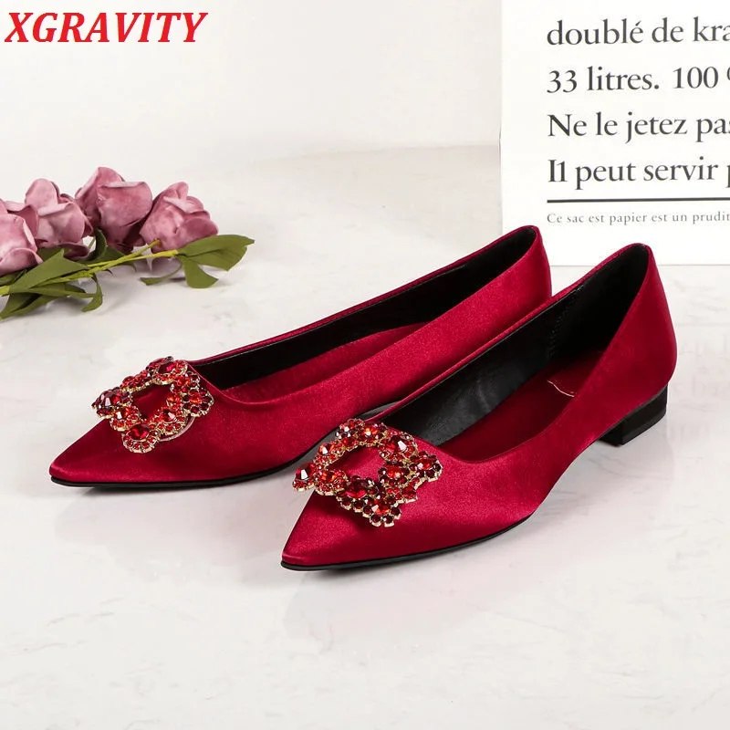 XGRAVITY Crystal Woman Flat Shoes Elegant Comfortable Lady Fashion Head Portrait Design Flats Ladies Wedding Shoes Dress Shoes
XGRAVITY Crystal Woman Flat Shoes Elegant Comfortable Lady Fashion Head Portrait Design Flats Ladies Wedding Shoes Dress Shoes
