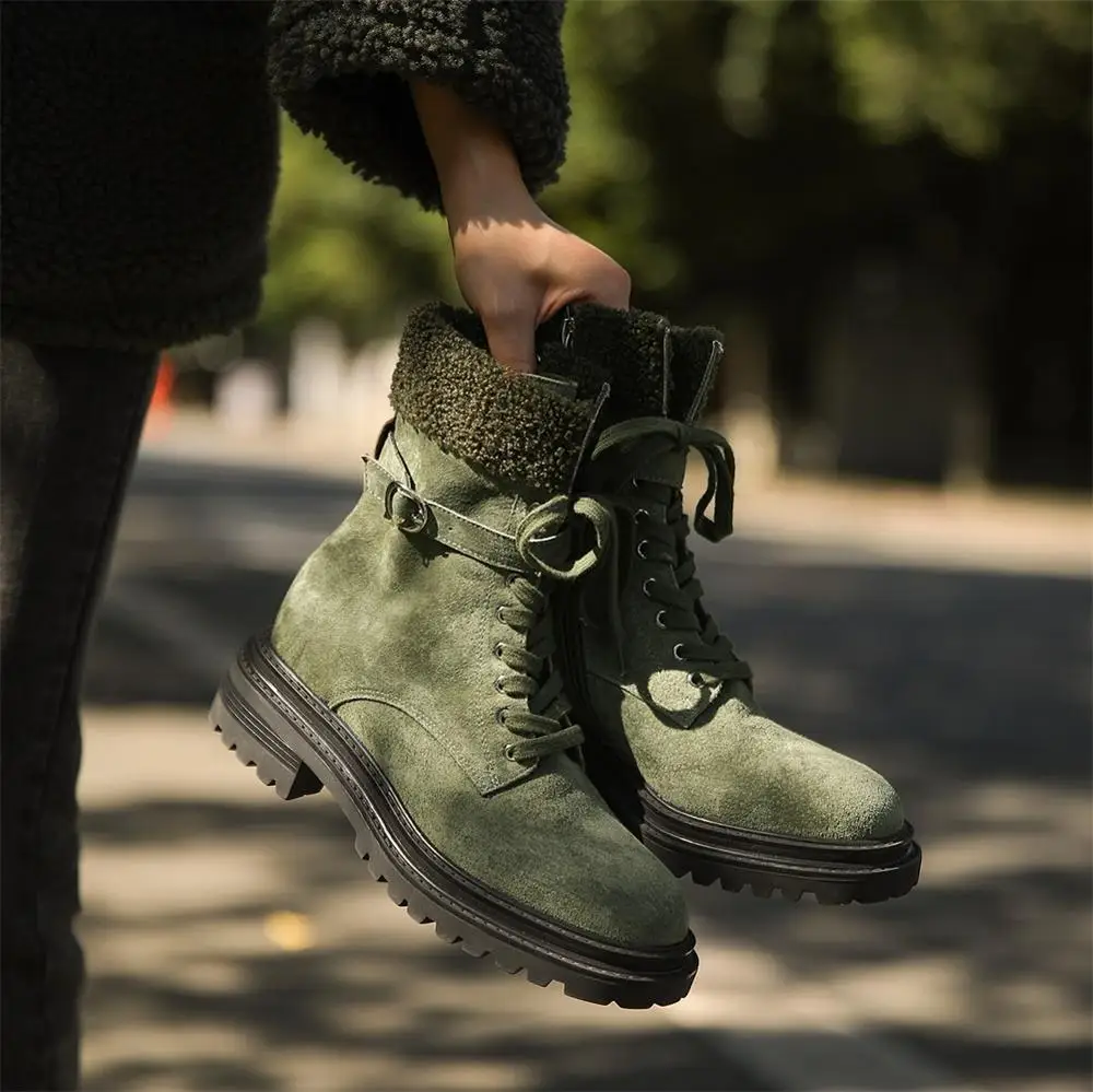 FANAN Women's Ankle Boots Suede Leather Flat Platform Short Booties Ladies Shoes Fashion Snow Combat Boots Women
FANAN Women's Ankle Boots Suede Leather Flat Platform Short Booties Ladies Shoes Fashion Snow Combat Boots Women