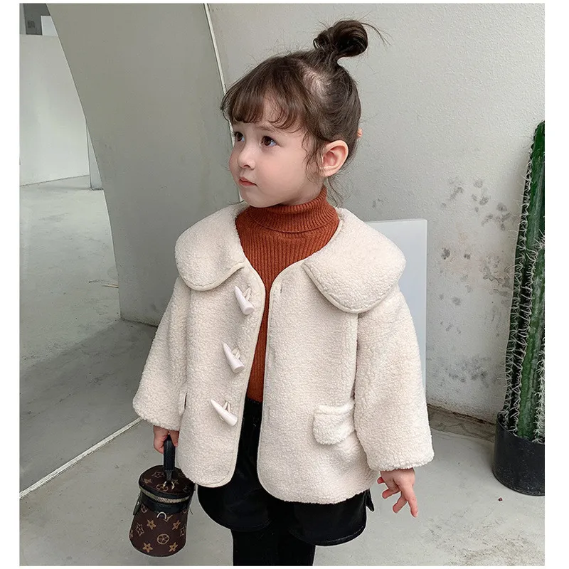 Spring Winter Girl Coat Beige Purple Jackets Warm Fur Clothing Kids Teenage Fashion Lapel Tops Lamb Wool Plus Velvet Thicken
Spring Winter Girl Coat Beige Purple Jackets Warm Fur Clothing Kids Teenage Fashion Lapel Tops Lamb Wool Plus Velvet Thicken