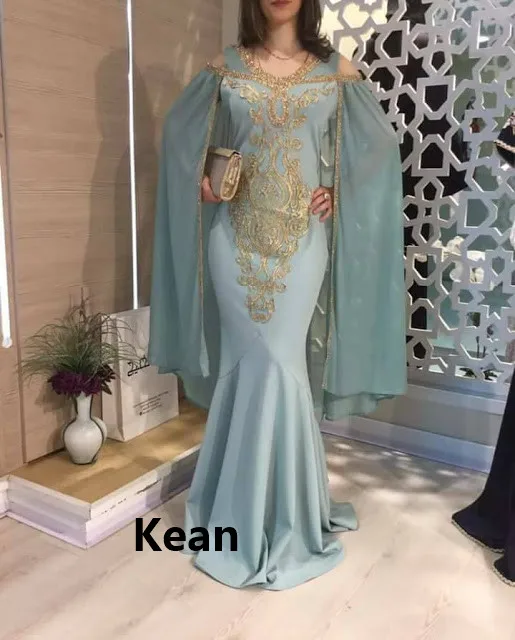 Blue Moroccan Kaftan Muslim Evening Dresses Gold Lace Jacket Saudi Arabic Long Sleeve Special Occasion Gown Robe De Soiree
Blue Moroccan Kaftan Muslim Evening Dresses Gold Lace Jacket Saudi Arabic Long Sleeve Special Occasion Gown Robe De Soiree