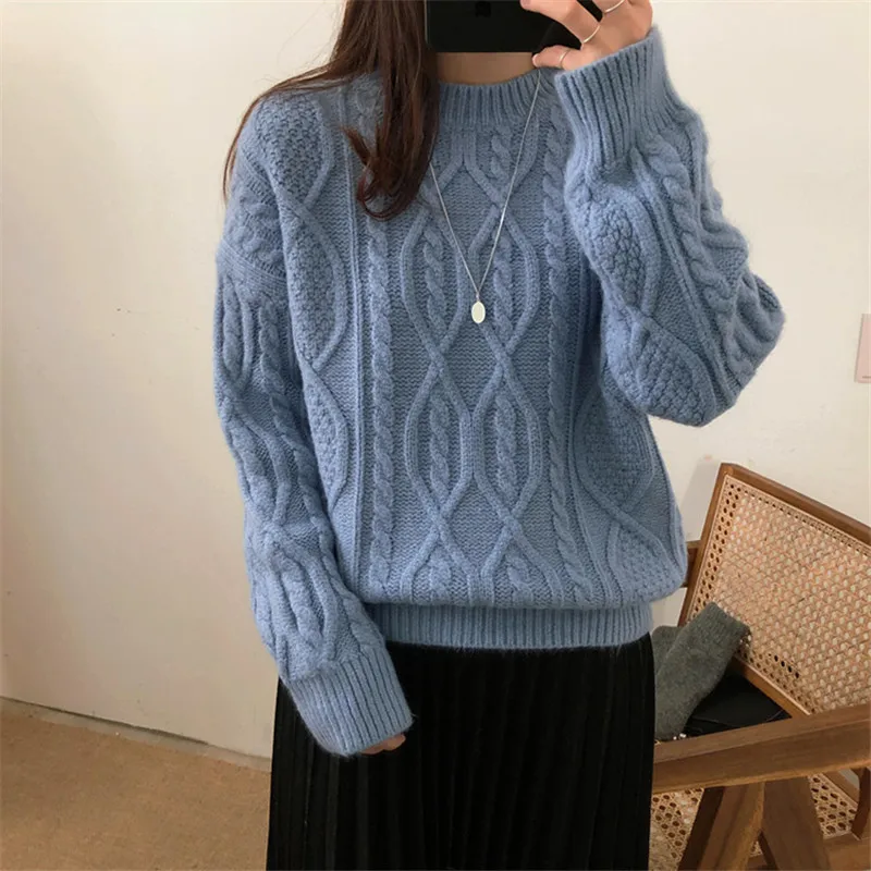 HziriP Vintage Twisted Turtleneck Sweater Women Autumn Winter Plus Size Thick Long Sleeve Pullovers Female Solid Loose Knit Tops
HziriP Vintage Twisted Turtleneck Sweater Women Autumn Winter Plus Size Thick Long Sleeve Pullovers Female Solid Loose Knit Tops