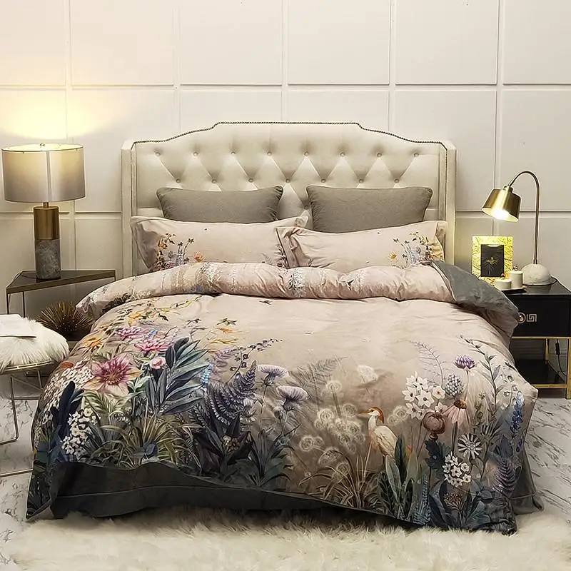 45 Warm Soft Bedding set Queen King size 4Pcs Birds and Flowers Leaf Pattern Rich Color Duvet Cover Bed sheets Pillow shams
45 Warm Soft Bedding set Queen King size 4Pcs Birds and Flowers Leaf Pattern Rich Color Duvet Cover Bed sheets Pillow shams