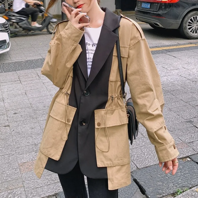 SONDR 2020 New Autumn Full Sleeve Notched Pocket Drawstring Wild Coat Fashion Women Jackets Safari Style Loose Patchwork
SONDR 2020 New Autumn Full Sleeve Notched Pocket Drawstring Wild Coat Fashion Women Jackets Safari Style Loose Patchwork