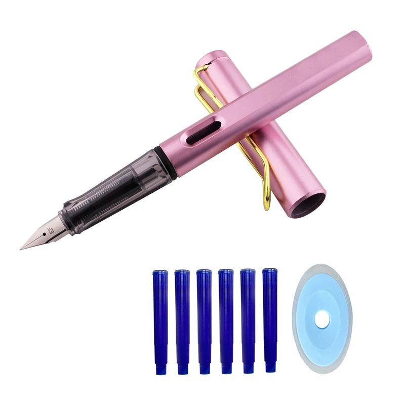 

8pcs/lot Erasable Fountain Pens Ink Sac Set 0.5mm Blue Kawaii Erasable Pen for Kids Stylo Plume School Supplies Calligraphy Pen