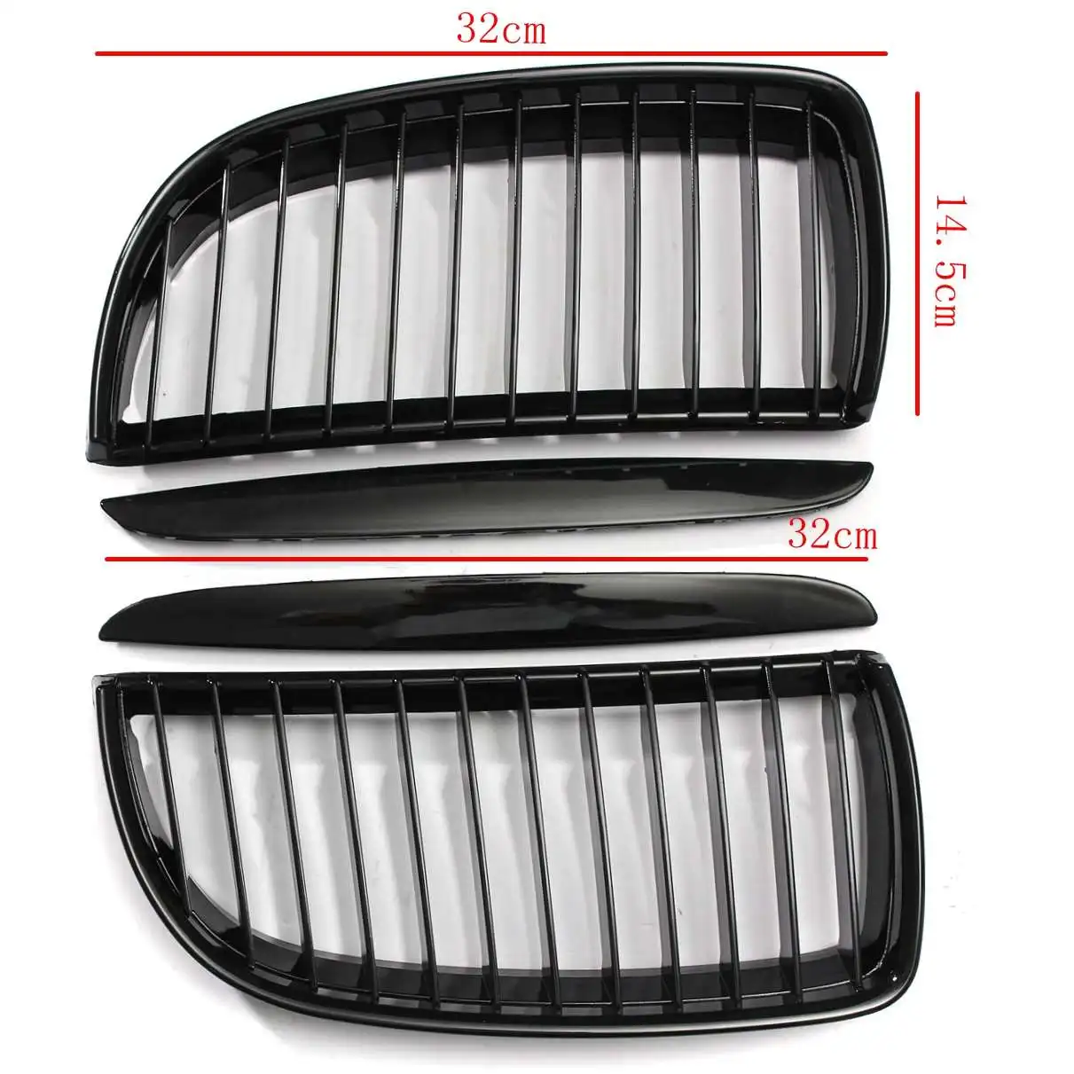 1 Pair Glossy Black Car Front Kidney Grille Grill + 2x Upper Hood Eyelids For BMW E90 320i 323i 328i 335i Sedan/Wagon 2005-2008
1 Pair Glossy Black Car Front Kidney Grille Grill + 2x Upper Hood Eyelids For BMW E90 320i 323i 328i 335i Sedan/Wagon 2005-2008