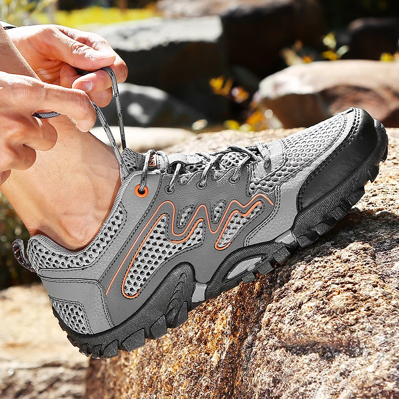 Summer Mesh Men Hiking Shoes Lace Up Men Trekking Sport Shoes Breathable Outdoor Hiking Mountain Climbing Sneakers
Summer Mesh Men Hiking Shoes Lace Up Men Trekking Sport Shoes Breathable Outdoor Hiking Mountain Climbing Sneakers
