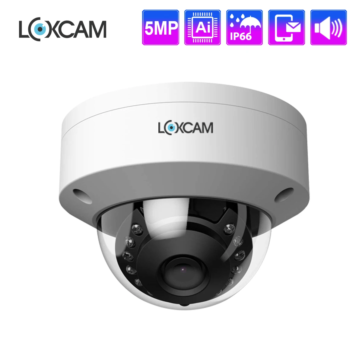 LOXCAM H.265 5MP Security POE IP Camera 4MP Audio Sound Security VandalProof Nigh Vision camera Video Surveillance CCTV Camera 
LOXCAM H.265 5MP Security POE IP Camera 4MP Audio Sound Security VandalProof Nigh Vision camera Video Surveillance CCTV Camera