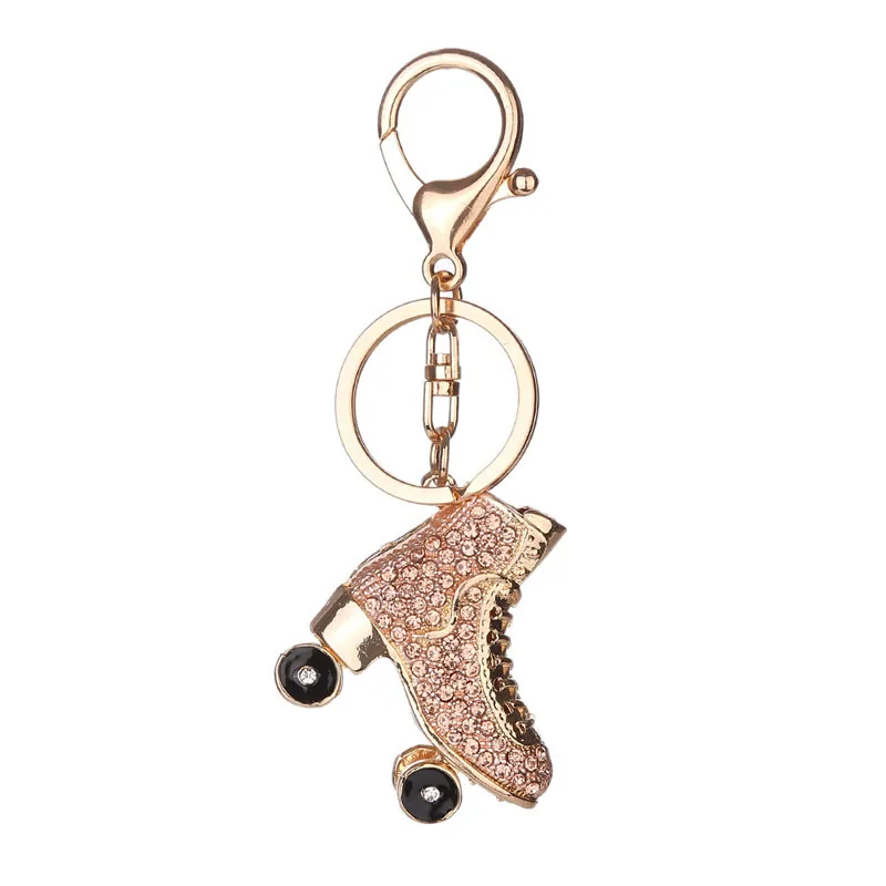 

Keyring Bag Charm Pendant Keys Holder Roller Skates Shoe Crystal Keychain Jewelry Key Chain Women Girl Gifts FS99