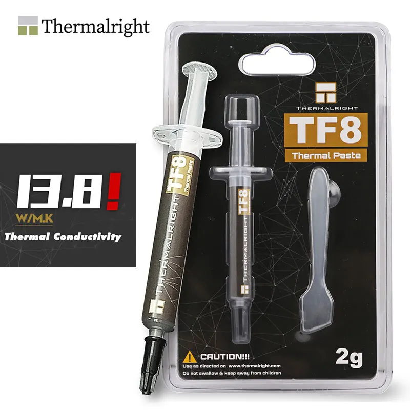 Thermalright TF8 2g/5.8g/12.8g High Performance CPU/GPU Heat Dissipation Thermal Grease 13.8 THERMAL CONDUCTIVITY (W/M-K)
Thermalright TF8 2g/5.8g/12.8g High Performance CPU/GPU Heat Dissipation Thermal Grease 13.8 THERMAL CONDUCTIVITY (W/M-K)