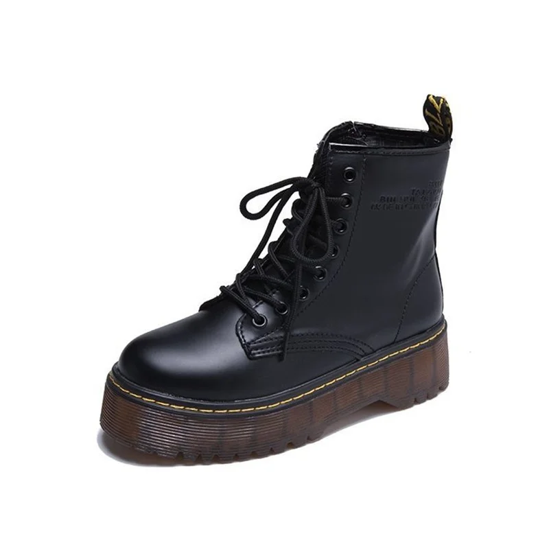 2020 Motorcycle Women's Boots Winter Soft Leather Shoes Black Botas Wedges Female Lace Up Platforms Women White Botas Mujer
2020 Motorcycle Women's Boots Winter Soft Leather Shoes Black Botas Wedges Female Lace Up Platforms Women White Botas Mujer