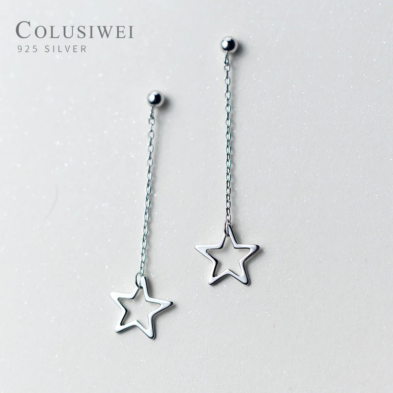 Colusiwei Minimalist Pentagram Dangle Earrings for Women 925 Sterling Silver Long Chain Star Drop Earrings Fashion Fine Jewelry
Colusiwei Minimalist Pentagram Dangle Earrings for Women 925 Sterling Silver Long Chain Star Drop Earrings Fashion Fine Jewelry
