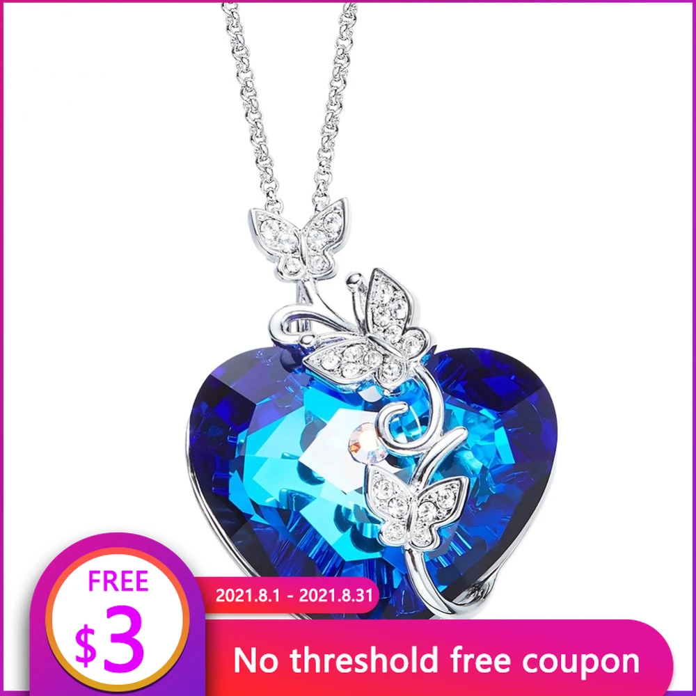 TARMAFIA Women Pendant Necklace Embellished With Crystals Heart Butterfly Fashion Jewelry Exquisite Blue Heart Charm Necklace
TARMAFIA Women Pendant Necklace Embellished With Crystals Heart Butterfly Fashion Jewelry Exquisite Blue Heart Charm Necklace