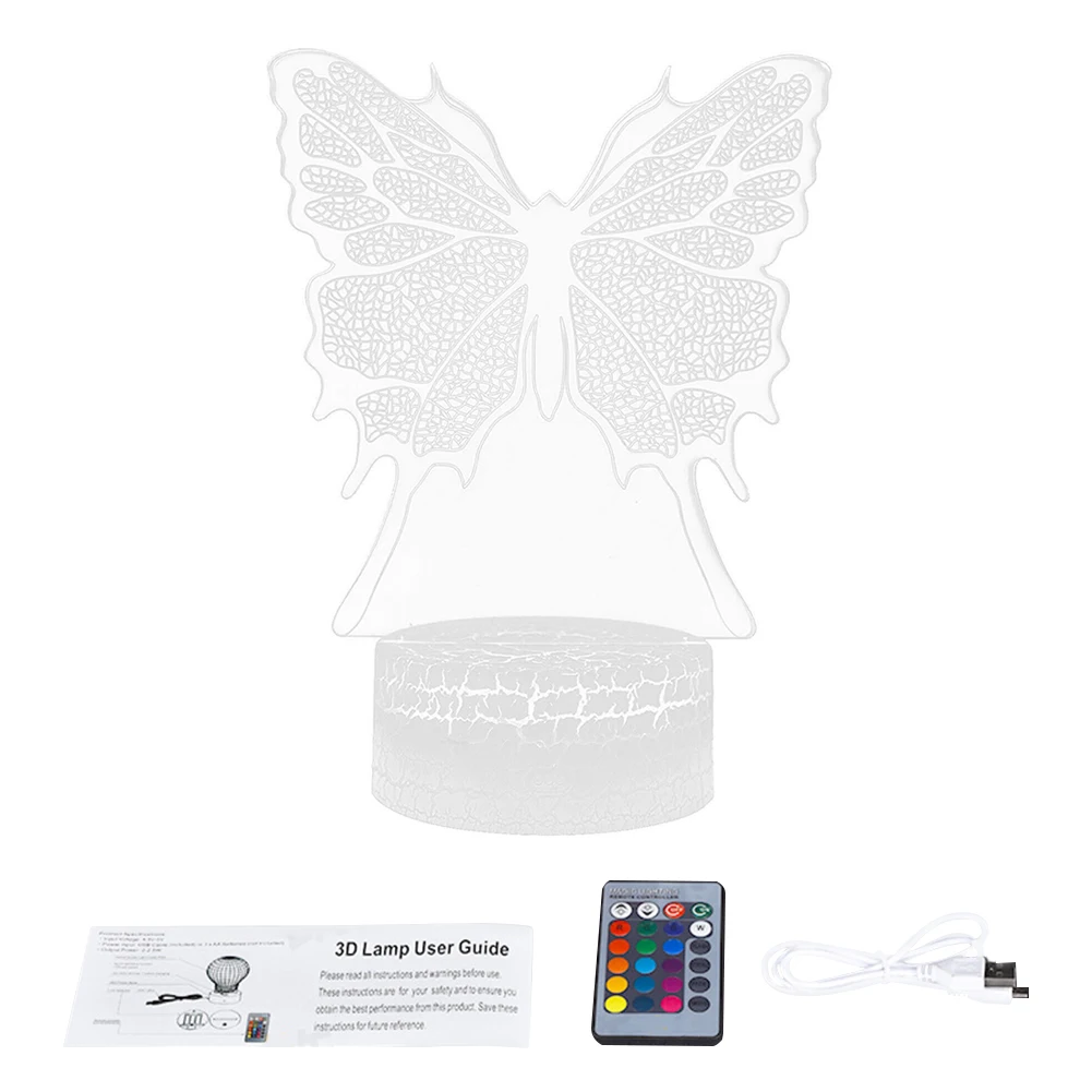 Bedside Remote Control Illusion Decorative 3D LED Night Light Birthday Butterfly Children Color Changing Gift USB Rechargeable
Bedside Remote Control Illusion Decorative 3D LED Night Light Birthday Butterfly Children Color Changing Gift USB Rechargeable