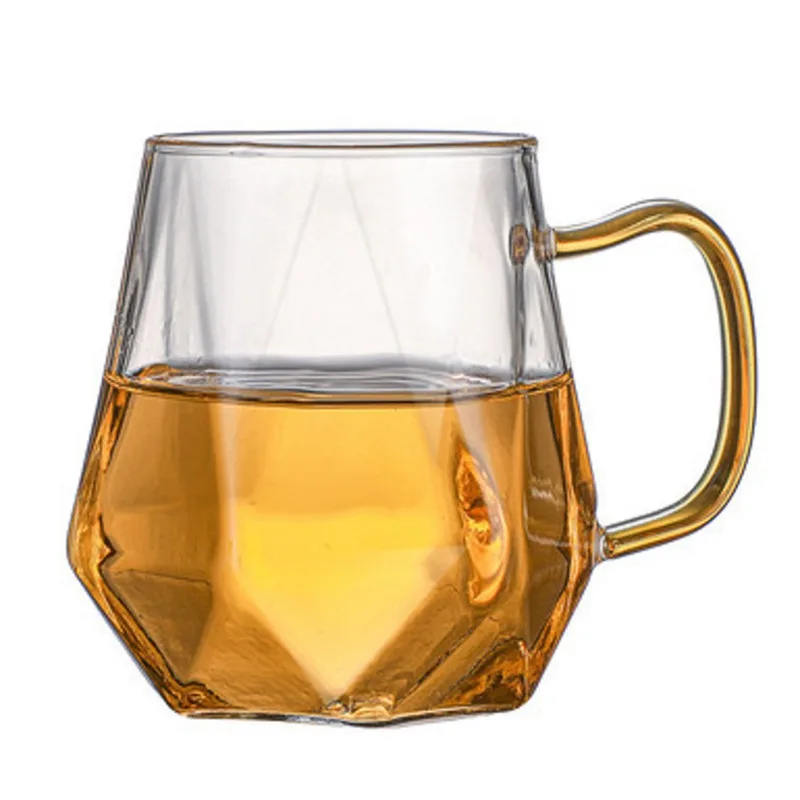 Heat-Resistant Glass Cup Diamond Design Coffee Mug With Gold Handle Transparent Juice Beverage Milk Water Cup Drinkware
Heat-Resistant Glass Cup Diamond Design Coffee Mug With Gold Handle Transparent Juice Beverage Milk Water Cup Drinkware