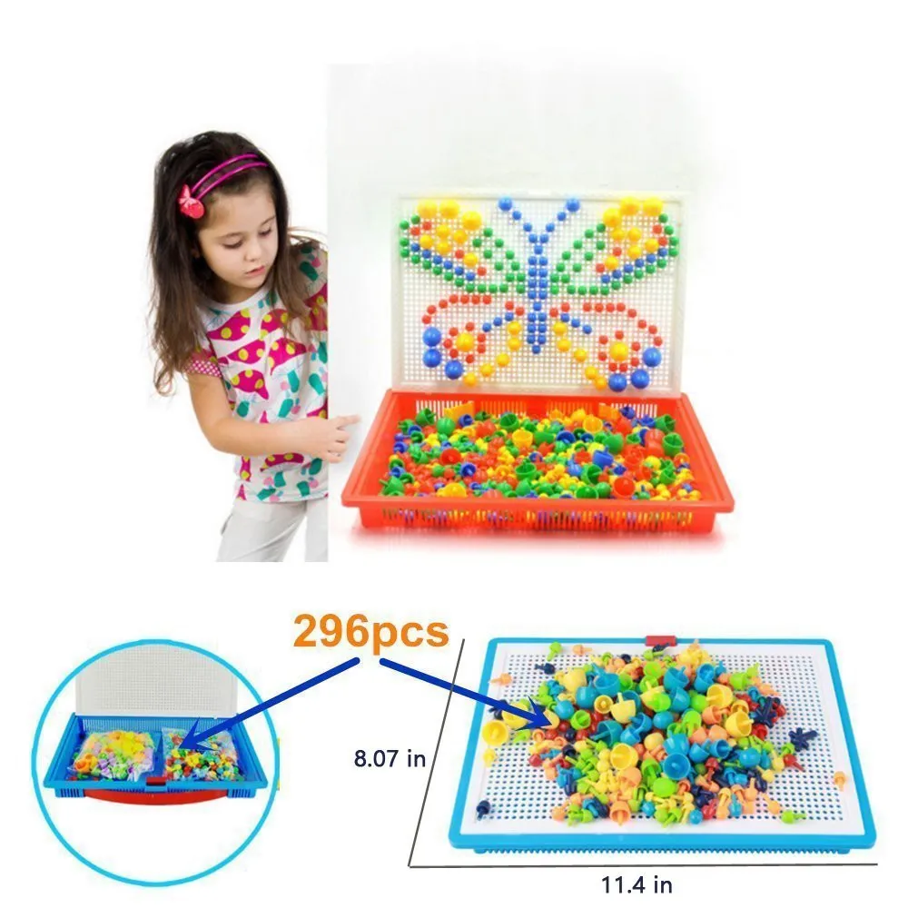 Realeos 296 Pieces Creative Mosaic With Nail Pegboard Kids Early Learning Educational Toy Children's birthday gifts
Realeos 296 Pieces Creative Mosaic With Nail Pegboard Kids Early Learning Educational Toy Children's birthday gifts