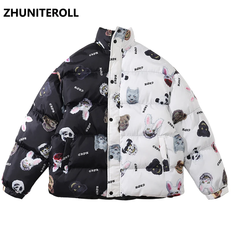 Hip Hop Patchwork Men Parka Jacket Gothic Print Fashion Windbreaker Thick Cotton Padded Jacket Zipper Harajuku Coat Winter Tops
Hip Hop Patchwork Men Parka Jacket Gothic Print Fashion Windbreaker Thick Cotton Padded Jacket Zipper Harajuku Coat Winter Tops