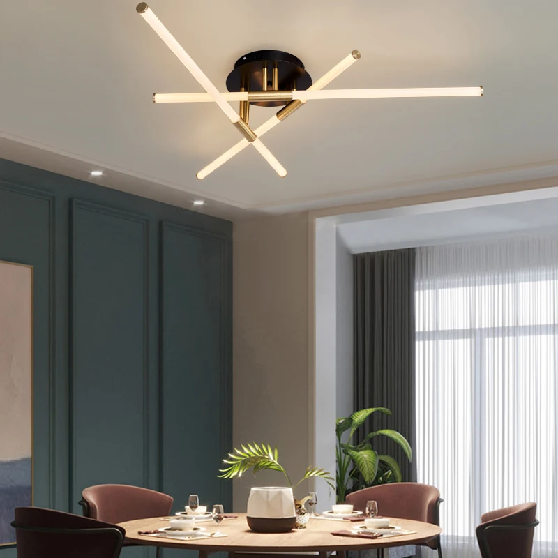 TCY Modern Led Ceiling Lights Living Room Bedroom Black/Gold Restaurant kitchen Led Ceiling Lamps Acrylic Tube Indoor Lighting
TCY Modern Led Ceiling Lights Living Room Bedroom Black/Gold Restaurant kitchen Led Ceiling Lamps Acrylic Tube Indoor Lighting