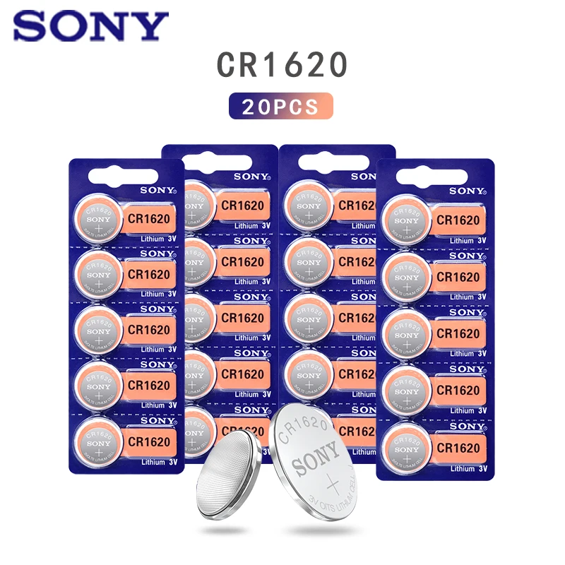 Кнопочные элементы питания Sony cr1620 20 шт./лот, оригинальные батарейки для часов, 3 в, литиевая батарея CR 1620 BR1620, пульт дистанционного управления...
Кнопочные элементы питания Sony cr1620 20 шт./лот, оригинальные батарейки для часов, 3 в, литиевая батарея CR 1620 BR1620, пульт дистанционного управления...