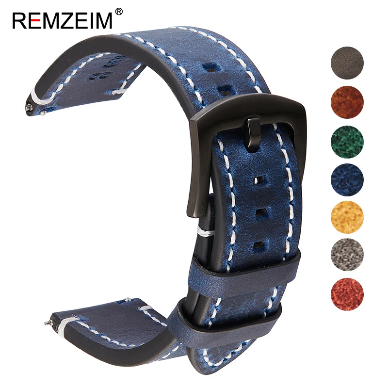 REMZEIM Leather 18mm 20mm 22mm 24mm Watchband Quick Release Watch Band Strap Blue Brown Green Men Women Watch Accessories
REMZEIM Leather 18mm 20mm 22mm 24mm Watchband Quick Release Watch Band Strap Blue Brown Green Men Women Watch Accessories