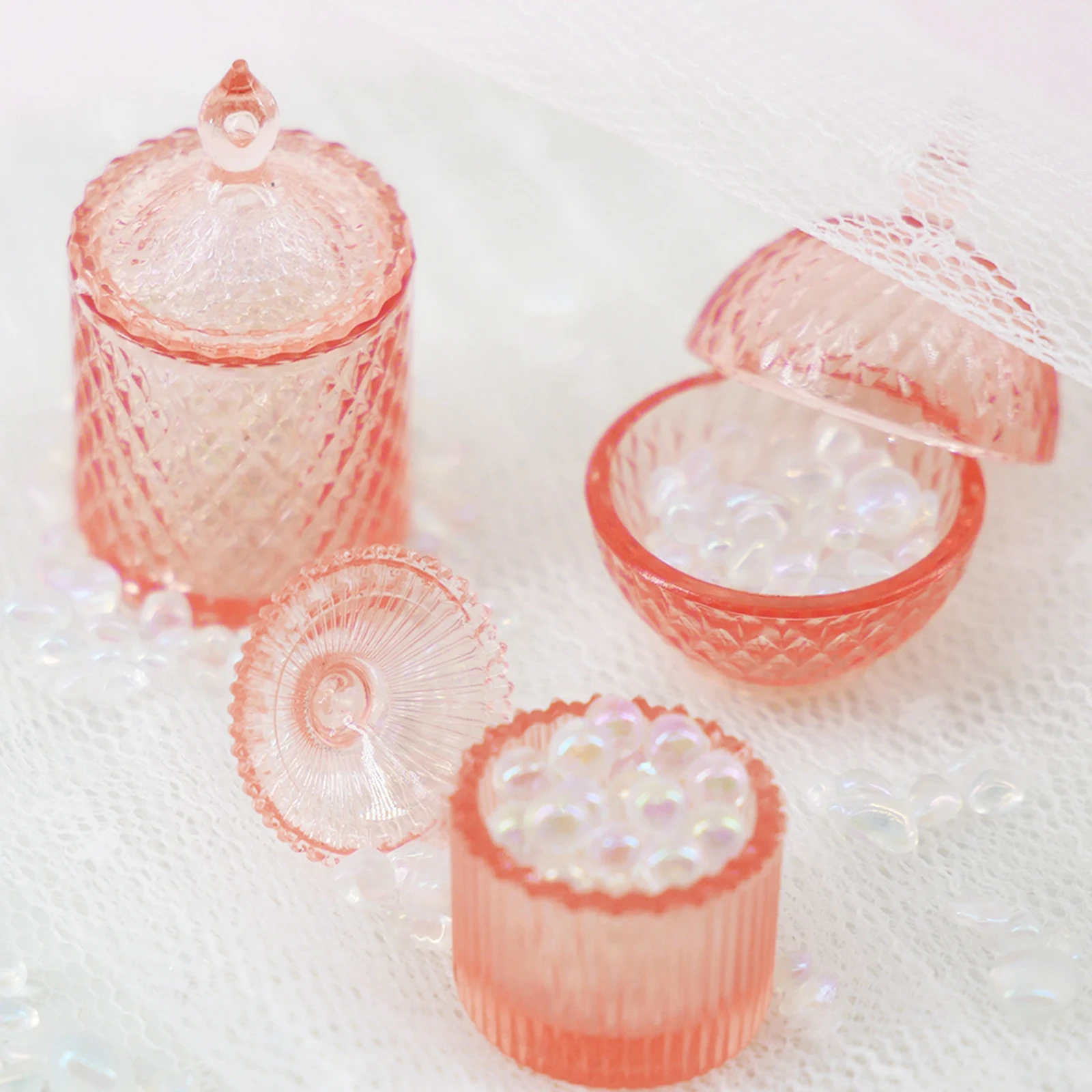 Dollhouse Pink Candy Jars Bowl with Lid Mini Accessories Miniature 1:6 Scale Ornaments
Dollhouse Pink Candy Jars Bowl with Lid Mini Accessories Miniature 1:6 Scale Ornaments