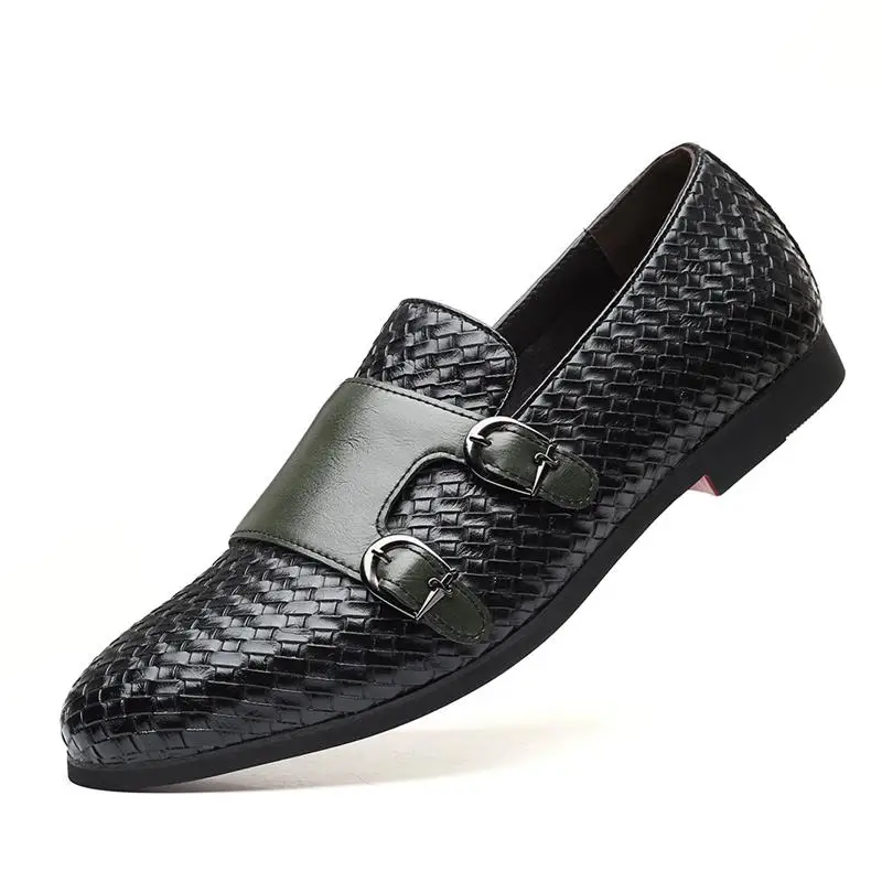 2021 Men's Shoes Spring and Autumn Pure Color PU Classic Double Buckle Woven Pattern Comfortable Fashion Casual Loafers 6KF293 
2021 Men's Shoes Spring and Autumn Pure Color PU Classic Double Buckle Woven Pattern Comfortable Fashion Casual Loafers 6KF293