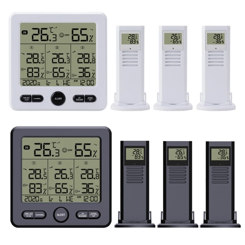 

433MHz Digital Temperature Thermometer Wireless Weather Station Humidity Meter Hygrometer with Max Min Alarm ℃ / ℉