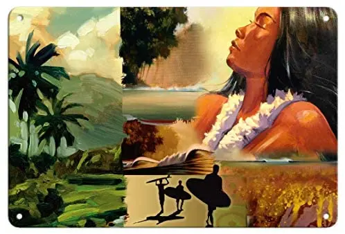 Surf Story - Hawaiian Woman - Surfers - Original Collage Art by Wade Koniakowsky - Metal Sign
Surf Story - Hawaiian Woman - Surfers - Original Collage Art by Wade Koniakowsky - Metal Sign