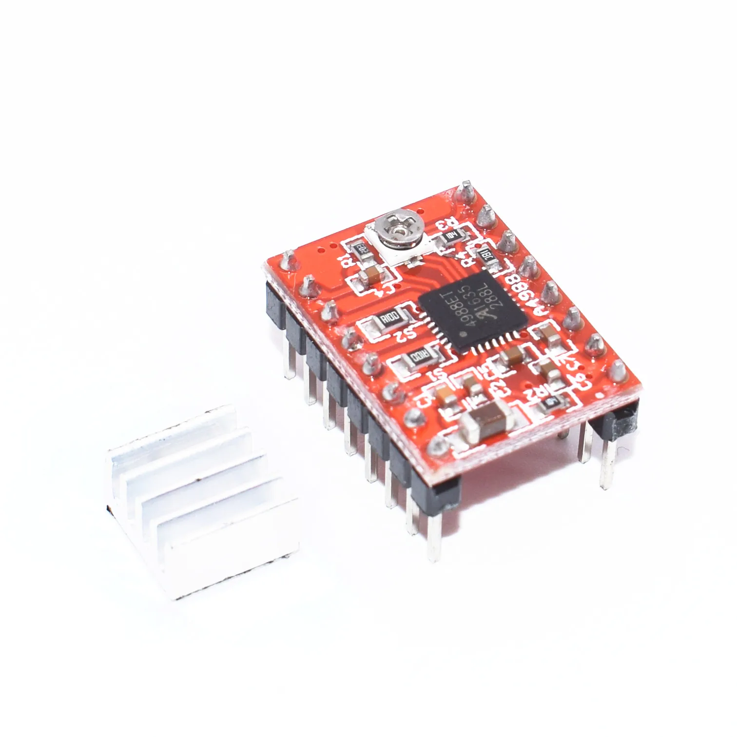 Драйвер шагового двигателя Reprap 20 шт./партия модуль драйвера A4988 + радиатор шт.