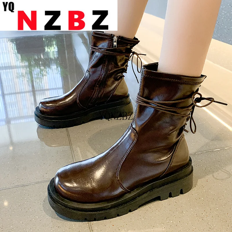 2021 Platform Boots Women Leather Cross Tied Motorcycle Boots Comfortable Round Head Side Zipper Wedding Party Women Ankle Boots
2021 Platform Boots Women Leather Cross Tied Motorcycle Boots Comfortable Round Head Side Zipper Wedding Party Women Ankle Boots