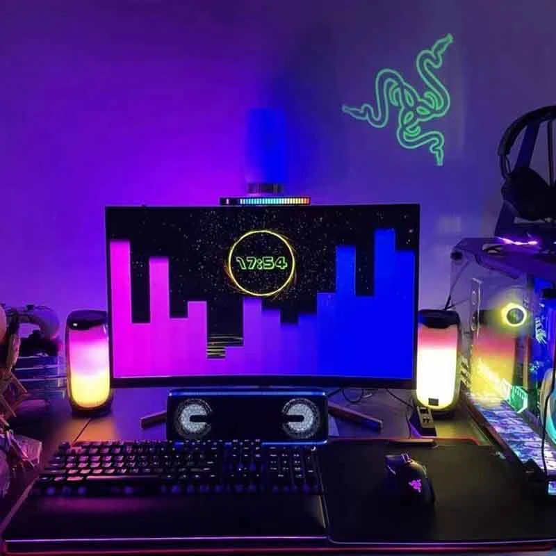Voice Control Pickup Rhythm Lamp Car Atmosphere Desktop Rgb Seven Colors Creative Spectrum LED Music Sensor Lamp
Voice Control Pickup Rhythm Lamp Car Atmosphere Desktop Rgb Seven Colors Creative Spectrum LED Music Sensor Lamp