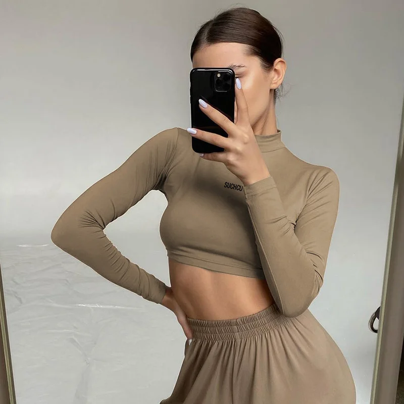 Women Tee Half High Collar Basic Tight Long Sleeve T-shirt Women's Versatile Sexy Bottomed Short Top Autumn
Women Tee Half High Collar Basic Tight Long Sleeve T-shirt Women's Versatile Sexy Bottomed Short Top Autumn