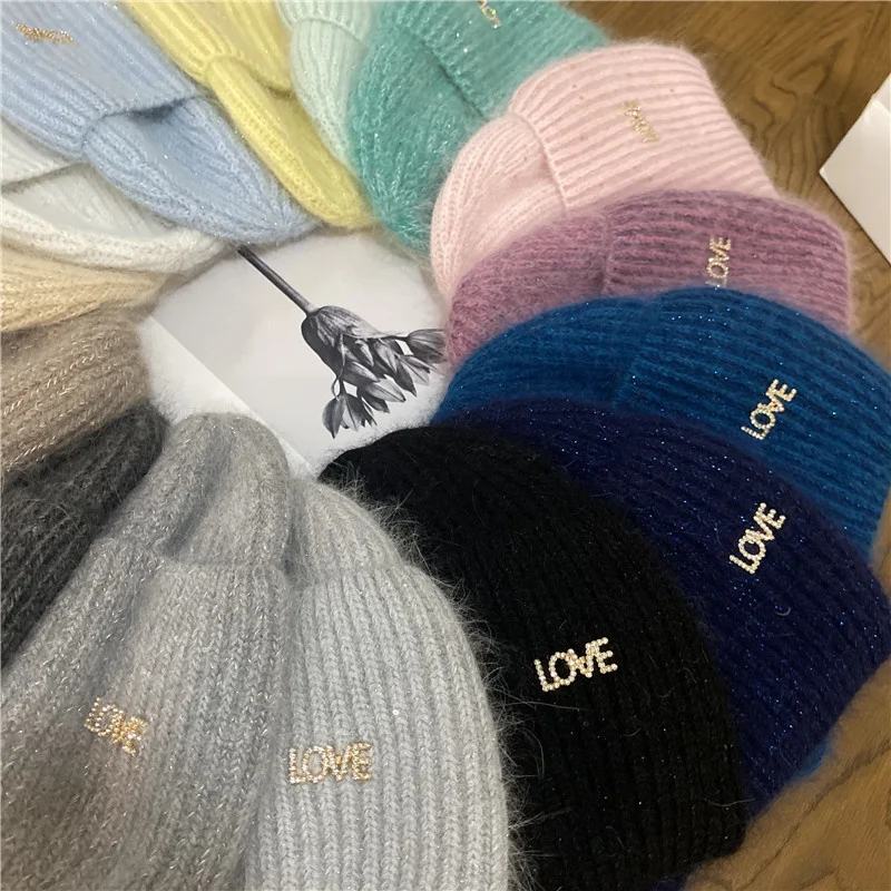 New Women's Hats Winter Thick Warm Knitted Tab Hats Solid Color Letter Soft Rabbit Hair Skullies Beanies Bonnets Bucket Hat
New Women's Hats Winter Thick Warm Knitted Tab Hats Solid Color Letter Soft Rabbit Hair Skullies Beanies Bonnets Bucket Hat