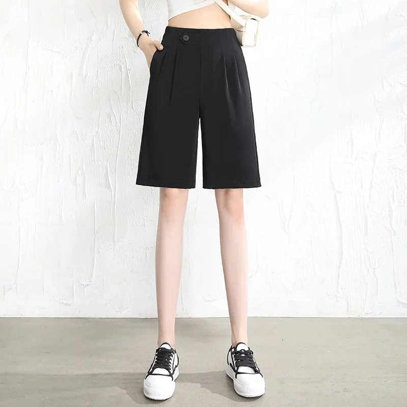 Black Suit Shorts 2021 Summer Women Fashion High Waisted Wide Leg Short Pants Elegant Straight Woman Shorts 1110
Black Suit Shorts 2021 Summer Women Fashion High Waisted Wide Leg Short Pants Elegant Straight Woman Shorts 1110