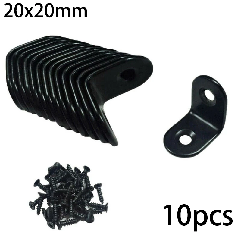 10pcs Stainless Steel Supporting Black L-Shaped Brackets With Screws Fixing Right Angle Corners Brace Furniture Hardware
10pcs Stainless Steel Supporting Black L-Shaped Brackets With Screws Fixing Right Angle Corners Brace Furniture Hardware