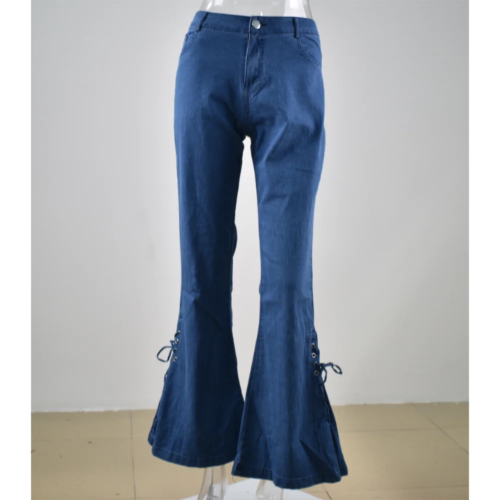 Women Stretch Slim Fitted Bell Bottom Jeans Denim Pants Autumn Ladies Loose And Casual Middle Waist Jeans
Women Stretch Slim Fitted Bell Bottom Jeans Denim Pants Autumn Ladies Loose And Casual Middle Waist Jeans