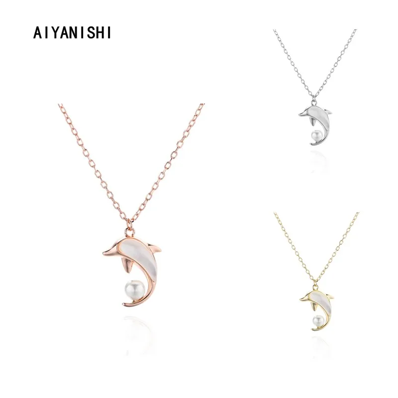 AIYANISHI 925 Sterling Silver Dolphin Shell Pearl Pendant Necklace Women Engagement Natural Pearl Drop Pendant Necklace Jewelry
AIYANISHI 925 Sterling Silver Dolphin Shell Pearl Pendant Necklace Women Engagement Natural Pearl Drop Pendant Necklace Jewelry