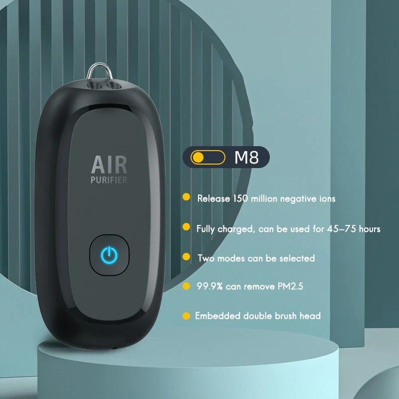 Hanging Neck Air Purifier Stylish Personal Wearable Mini Portable 1000MAh Battery 150 Million Negative Ion Car Purifier
Hanging Neck Air Purifier Stylish Personal Wearable Mini Portable 1000MAh Battery 150 Million Negative Ion Car Purifier