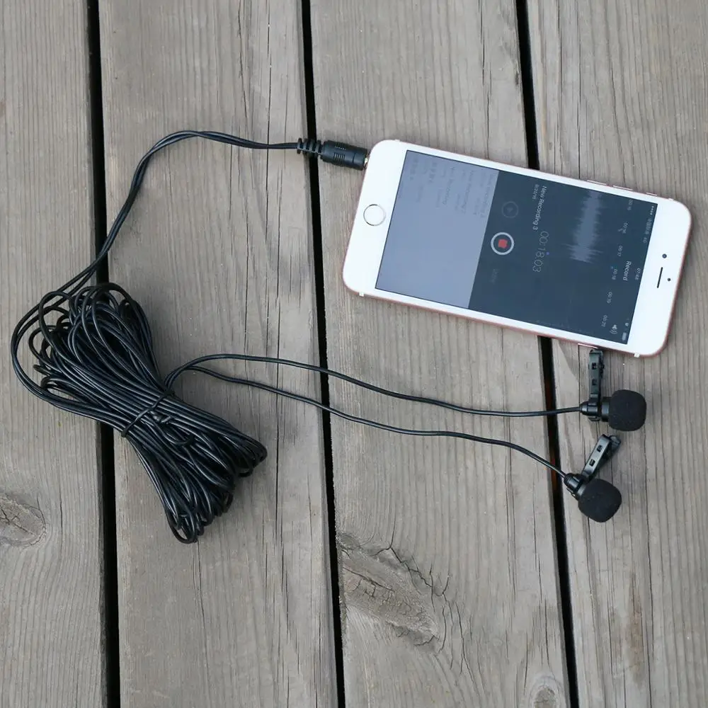 3.5mm Video Record Microphone For Two People Live Broadcast The Microphone Recording Of Cell Phone Clip At The Same Time
3.5mm Video Record Microphone For Two People Live Broadcast The Microphone Recording Of Cell Phone Clip At The Same Time