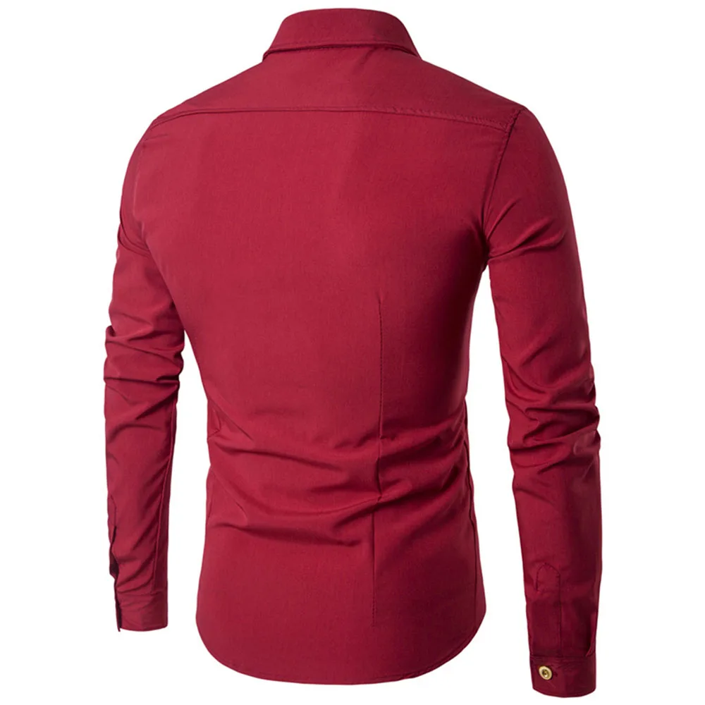 Men's Oblique Placket Double-breasted Lapel Button Slim Solid Color Long-sleeved Shirt Male Spring Autumn Fashion Slim Tops New
Men's Oblique Placket Double-breasted Lapel Button Slim Solid Color Long-sleeved Shirt Male Spring Autumn Fashion Slim Tops New