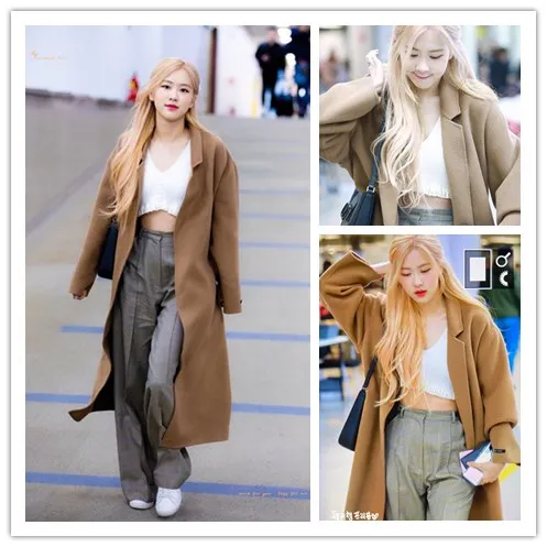 kpop korean Celebrity ROSE fashion wool women Coat Long Slim Outerwear ladies Retro palace style new large pocket Jacket Clothes
kpop korean Celebrity ROSE fashion wool women Coat Long Slim Outerwear ladies Retro palace style new large pocket Jacket Clothes