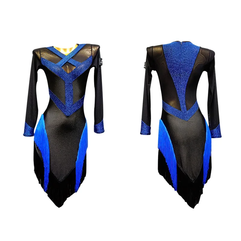Latin Dance Dress Salsa Costume Dress Performance Long Sleeves Dancer Fringe Clothing Rumba Dance Clothes Women Stage Dress 1528
Latin Dance Dress Salsa Costume Dress Performance Long Sleeves Dancer Fringe Clothing Rumba Dance Clothes Women Stage Dress 1528