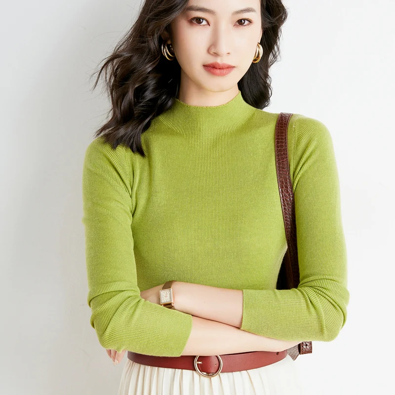 Fine Imitation Spring And Autumn New Ladies Half High Neck Pullover Long Sleeve Bottoming Shirt Slim Simple Warm Knitted Sweater
Fine Imitation Spring And Autumn New Ladies Half High Neck Pullover Long Sleeve Bottoming Shirt Slim Simple Warm Knitted Sweater